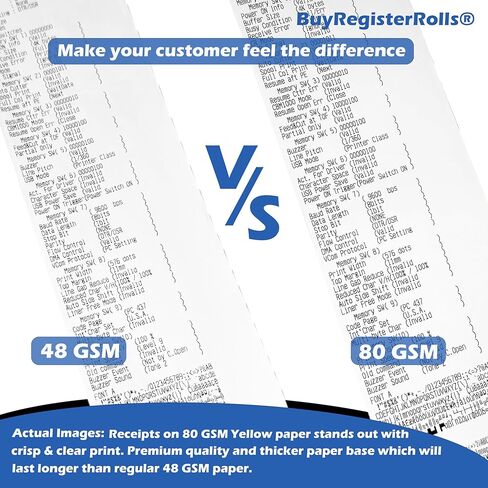 80 GSM Extra Thick Paper (50 Rolls) 3 1/8 x 230 Thermal Paper Receipt Rolls (Heavy Thermal Lenght 200-230ft) fits all Clover POS Cash Register Printers Thermal Paper from BuyRegisterRolls in Saudi Arabia