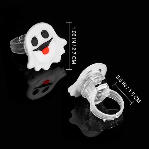 Halloween LED Light Up Ring for Kids Adults Flash Finger Ring Birthday Halloween Party Favors Blinking Soft Toy Rubber Ghost Pumpkin Skeleton Best Gift 50 Pack in Saudi Arabia