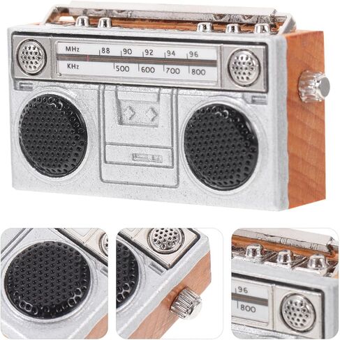 Miniature Doll House Retro Home Appliances, Mini Simulated Retro Radio Model Vintage Small Radio Photography Prop Dollhouse Furniture Accessories Decor B in Saudi Arabia