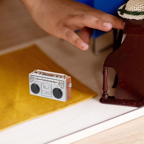 Miniature Doll House Retro Home Appliances, Mini Simulated Retro Radio Model Vintage Small Radio Photography Prop Dollhouse Furniture Accessories Decor B in Saudi Arabia