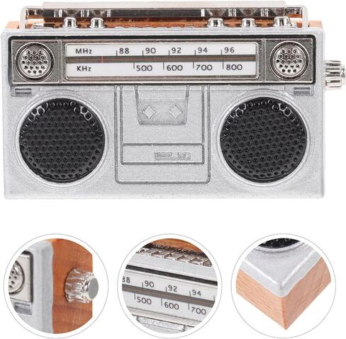 Miniature Doll House Retro Home Appliances, Mini Simulated Retro Radio Model Vintage Small Radio Photography Prop Dollhouse Furniture Accessories Decor B in Saudi Arabia