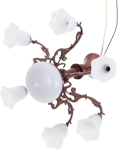 Miniature Dollhouse Chandelier, 1/87 Scale Miniature Lamp for Dollhouse Decoration, Metal and Abs Tiny Chandelier with Warm White Light, * *1.77 Inch, Brown in Saudi Arabia