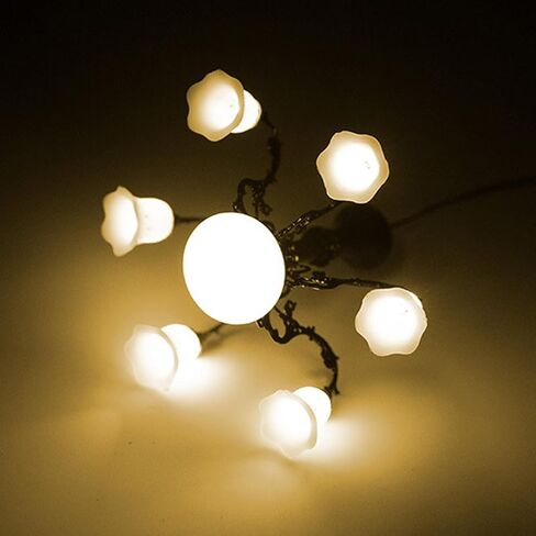 Miniature Dollhouse Chandelier, 1/87 Scale Miniature Lamp for Dollhouse Decoration, Metal and Abs Tiny Chandelier with Warm White Light, * *1.77 Inch, Brown in Saudi Arabia