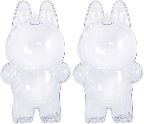2PCS Protective Case for Monster Doll,Plastic Clear Cover for Plush Figure Doll, Clear Standing Display Case,Compatible for 17cm/6.7in Blind Box Plush Dolls,Display Case for Fan Collection(No Doll) in Saudi Arabia