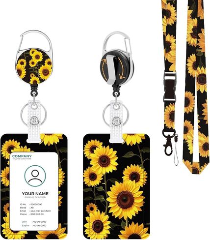 ID Badge Holder with Lanyard, Detachable Lanyard and Retractable Badge Reel Clip, Vertical ID Protector Bage Clips for Man Woman Students Teachers Office Workers Nurses - Vintage Cherry in Kuwait