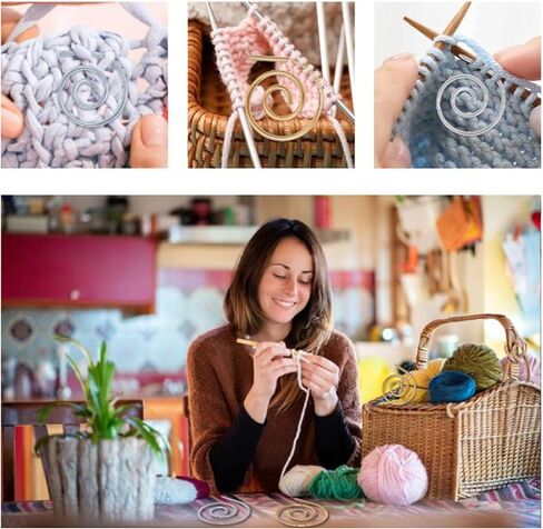 Fockety 9pcs repal cable knitting eedle with box storage ، إبرة كابل حلزانية 1.57 بوصة ، إبر حياكة دائرية ، إبر كابل للحياكة ، دبوس شال الإبرة للكابل للحياكة ، #611 in Saudi Arabia
