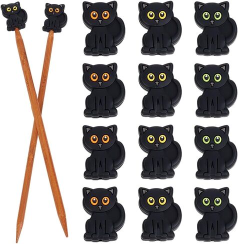 WEBEEDY 12 Pcs Cat Knitting Needle Stoppers Cartoon Animal Needle Point Protectors Silicone Needle Tip Sewing Supplies Accessories for DIY Art Sewing Quilting Crocheting Craft,3 Styles in Saudi Arabia