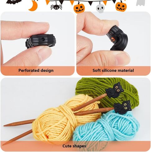 WEBEEDY 12 Pcs Cat Knitting Needle Stoppers Cartoon Animal Needle Point Protectors Silicone Needle Tip Sewing Supplies Accessories for DIY Art Sewing Quilting Crocheting Craft,3 Styles in Saudi Arabia