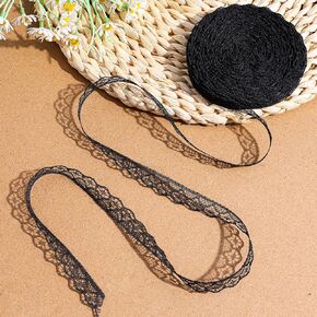 شريط الدانتيل الأسود ، 1 لفة 30 ياردة الدانتيل تقليم لخياطة الأربطة السود in Kuwait