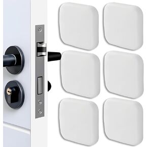 Hordion Door Stopper Wall Grounder ، Silicone Door Knob Guard Wall Shield ، Round Round Self-Door Door Handled Pumper Silencer لمدرسة المكتب المنزلي 6 ، أبيض in Kuwait