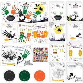 Zoyeven 32pcs Fall Handprint Crafts Kits Fall Party Favors Autumn Pumpkin Maples Classroom Activities Elementary Supplies Decor with Stickers in Kuwait