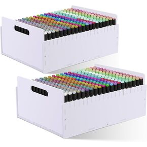 Marker Pen منظم الحامل ، رف تخزين علامات الفن لأقلام أقلام ملونة فرش قابلة للتعديل تخزين الفنون الحرفية للتزويد لمنظم المكتب (204 فتحات) in Kuwait