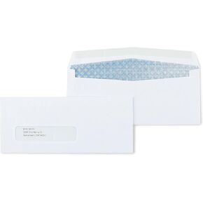 Staples Gummed Security Tinted #8 5/8 Business Window Envelopes, 3 5/8-inch x 8 5/8-inch, White, 1000/Carton (ST918179-CCVS) in Kuwait