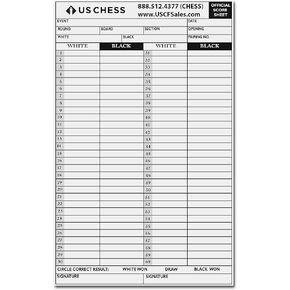 أوراق نقاط الشطرنج في اتحاد الشطرنج الأمريكي - حزمة من 100 ورقة in Kuwait