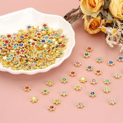 Patikil 200 pcs زهرة الكريستال حجر الراين ، أحجار الراين الزجاجية مسطحة بحجم 13 مم مع زر الديكور الكريستالي للأحجار الكريمة للملابس لصنع المجوهر in Kuwait