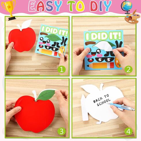 48 Pcs Back to School DIY Crafts Kit Make Your Own Back to School Stickers for First Day of Classroom Rewards Supplies VBS Art Home Classroom Activities Party Decorations in Saudi Arabia