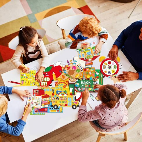 48 Pcs Back to School DIY Crafts Kit Make Your Own Back to School Stickers for First Day of Classroom Rewards Supplies VBS Art Home Classroom Activities Party Decorations in Saudi Arabia