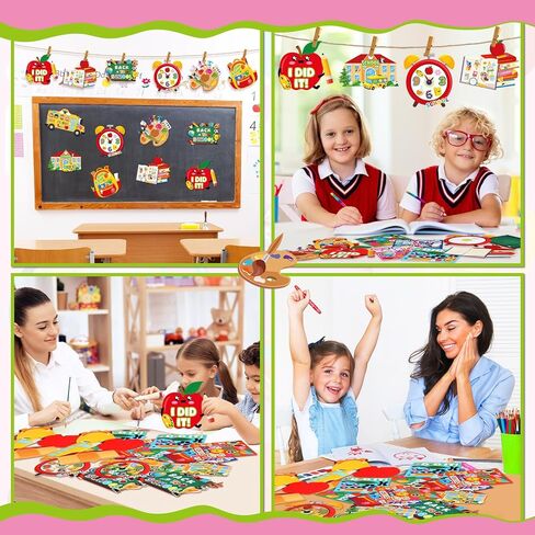 48 Pcs Back to School DIY Crafts Kit Make Your Own Back to School Stickers for First Day of Classroom Rewards Supplies VBS Art Home Classroom Activities Party Decorations in Saudi Arabia
