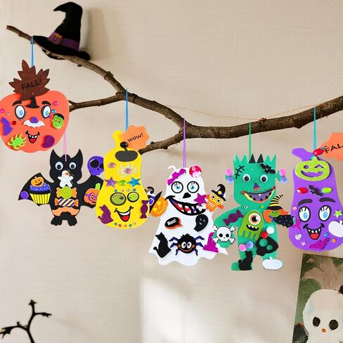 Ruicnte 330 PC Arts Arts and Craft for Kids ، Halloween Fall Pumpkin with Ghost Bat Monster Foam Diy Face Face Face for Holiday Home Classroom Fort in Kuwait