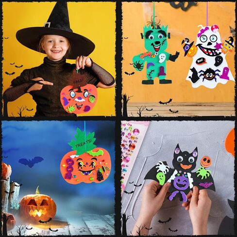 Ruicnte 330 PC Arts Arts and Craft for Kids ، Halloween Fall Pumpkin with Ghost Bat Monster Foam Diy Face Face Face for Holiday Home Classroom Fort in Kuwait