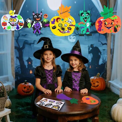 Ruicnte 330 PC Arts Arts and Craft for Kids ، Halloween Fall Pumpkin with Ghost Bat Monster Foam Diy Face Face Face for Holiday Home Classroom Fort in Kuwait