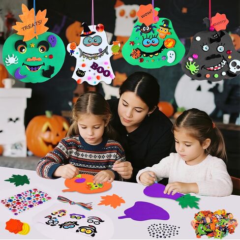 Ruicnte 330 PC Arts Arts and Craft for Kids ، Halloween Fall Pumpkin with Ghost Bat Monster Foam Diy Face Face Face for Holiday Home Classroom Fort in Kuwait