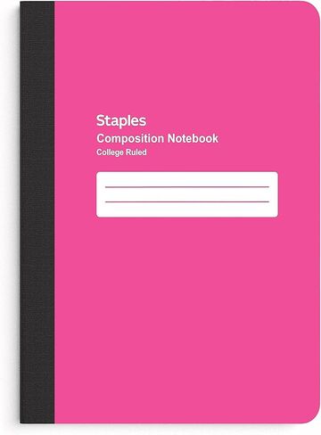 Staples Small Composition Notebook, 5-inch x 7-inch, College Ruled, 80 Sheets, Pink, 3/Pack (ST24491DVS) in Saudi Arabia