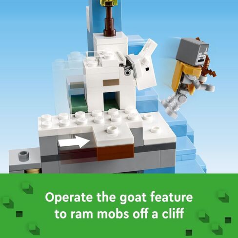Lego Minecraft The Frozen Peaks 21243 ، Cave Mountain مجموعة مع Steve ، Creeper ، Goat Torse and Accessories ، لعبة Biome الجليدية للأطفال في سن الثامنة بالإضافة إلى سنوات in Saudi Arabia
