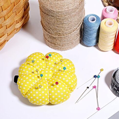 Wrist Pin Cushion for Sewing Pin Cushion Wrist Pincushions for Sewing Cute Needle Cushions Wristband with Elastic Strap for Needlework Supplies DIY Crafts, Yellow Pumpkin Shape in Saudi Arabia