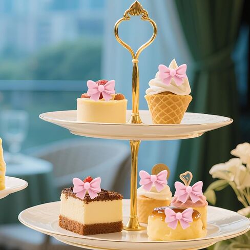 50pcs Pink Bow Cupcake Decoration, 0.83x0.67in Mini Resin Cupcake Bow Decor Coquette Bowknot Cake Toppers for Engagement Wedding Birthday Party Supplies in Saudi Arabia