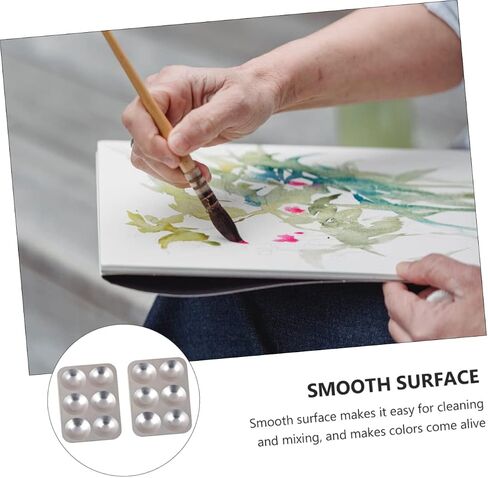 Homoyoyo 2Pcs Aluminum Paint Mixing Pallet 6-Hole Pigment Tray for Artists Multi-Color Mixing Board for Watercolor and Acrylic Painting in Saudi Arabia