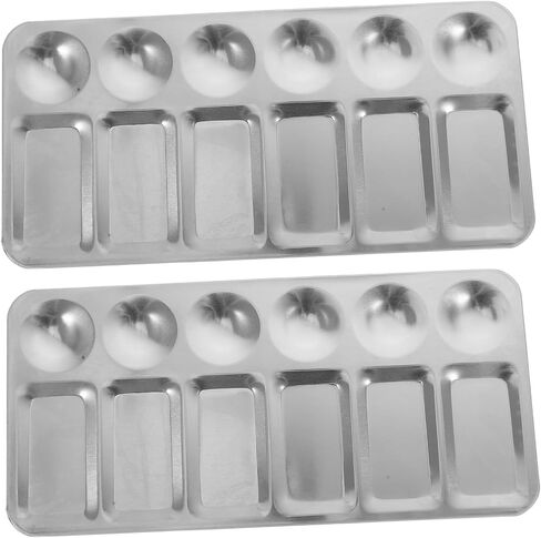 2pcs ألواح خلط الصباغ الفولاذ المقاوم للصدأ مقاوم المقاوم للصدأ لوحات ألوان متينة تلوين صواني للفنانين الحرف والمشاريع DIY in Kuwait