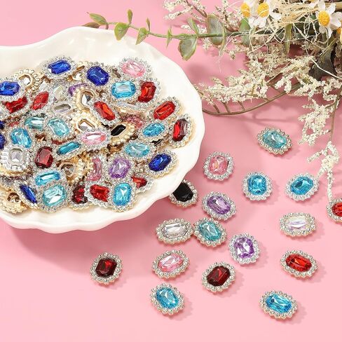 Patikil 50pcs زخارف حجر الراين ، وزر الراين الكريستالي ، السحر الفضي للأحجار الكريهة الحجرية الأزرق الداكن لصياغة صناعة المجوهرات للملابس in Kuwait