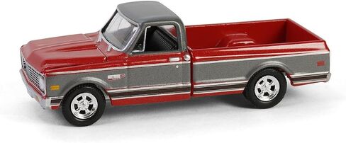 1972 C10 بيك آب بيك آب شاحنة Ruby Red و Gunmetal Gray Metallic Hobby Series 1/64 Diecast Model Car بواسطة Greenlight GL30547 in Saudi Arabia