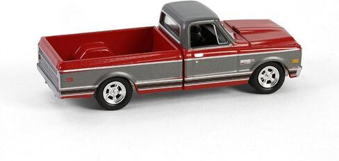 1972 C10 بيك آب بيك آب شاحنة Ruby Red و Gunmetal Gray Metallic Hobby Series 1/64 Diecast Model Car بواسطة Greenlight GL30547 in Saudi Arabia