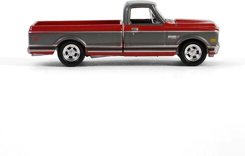 1972 C10 بيك آب بيك آب شاحنة Ruby Red و Gunmetal Gray Metallic Hobby Series 1/64 Diecast Model Car بواسطة Greenlight GL30547 in Saudi Arabia