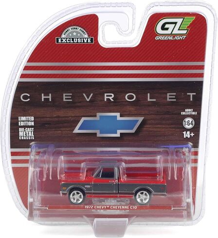1972 C10 بيك آب بيك آب شاحنة Ruby Red و Gunmetal Gray Metallic Hobby Series 1/64 Diecast Model Car بواسطة Greenlight GL30547 in Saudi Arabia
