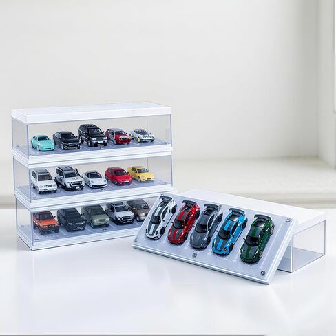 Display Case for Hot Wheels,1/64 Diorama Display Case with High-Intensity LED Lighting,Compact and Stackable Car Model Storage and High-Definition Display in Saudi Arabia