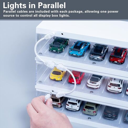 Display Case for Hot Wheels,1/64 Diorama Display Case with High-Intensity LED Lighting,Compact and Stackable Car Model Storage and High-Definition Display in Saudi Arabia