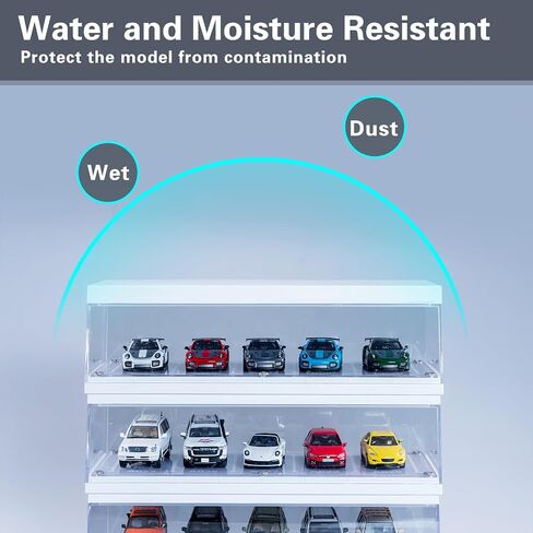 Display Case for Hot Wheels,1/64 Diorama Display Case with High-Intensity LED Lighting,Compact and Stackable Car Model Storage and High-Definition Display in Saudi Arabia