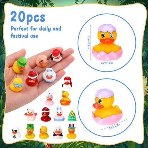 20 Pcs Holiday Mini Resin Ducks Tiny Resin Animals Miniature Duck Figurines Suitable for DIY Cake Ornaments Crafts Moss Landscape Decoration in Saudi Arabia