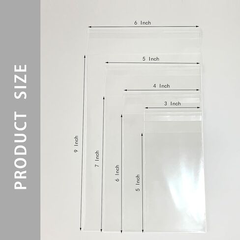 200 حزمة كيس السيلوفان الصافية للفضلات ، 6 × 9 بوصات أكياس السيلوفان ختم ذاتي ، حلوى ، علاج ، ملف تعريف الارتباط لعطاء الهدايا in Kuwait