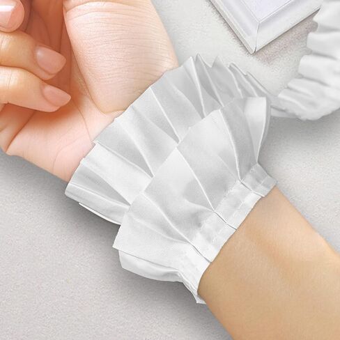 5 Yards White Lace Ribbon, Pleated Fabric Lace Trim for Sewing, Elegant Ruffle Trim, Suitable for Applique Sewing Crafts, Home Decoration (White) in Saudi Arabia