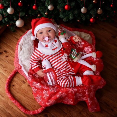 BABESIDE 9 Pcs Reborn Baby Doll Clothes with Bassinet - 17-22 Inch Baby Doll Accessories and Outfits for Christmas Pretend Play in Saudi Arabia
