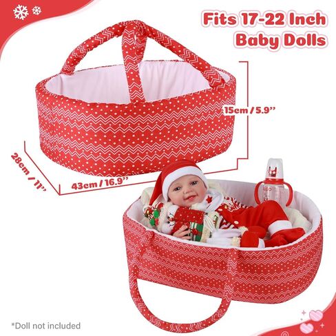 BABESIDE 9 Pcs Reborn Baby Doll Clothes with Bassinet - 17-22 Inch Baby Doll Accessories and Outfits for Christmas Pretend Play in Saudi Arabia