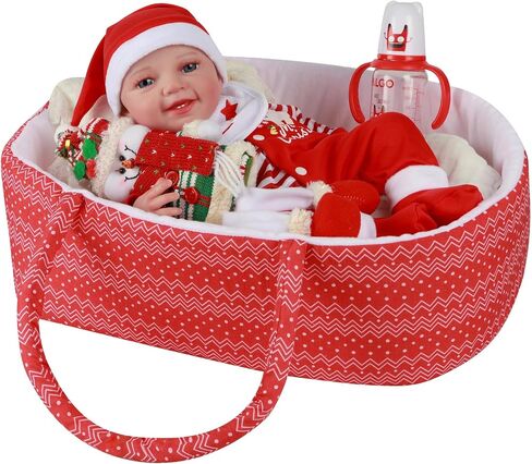 BABESIDE 9 Pcs Reborn Baby Doll Clothes with Bassinet - 17-22 Inch Baby Doll Accessories and Outfits for Christmas Pretend Play in Saudi Arabia