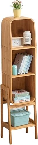 Bookcase Solid Wood TV Cabinet Side Cabinet, Modern Simple Bookcase, Living Room Shelf, Floor Storage Cabinet Modern(145.5cm) in Saudi Arabia