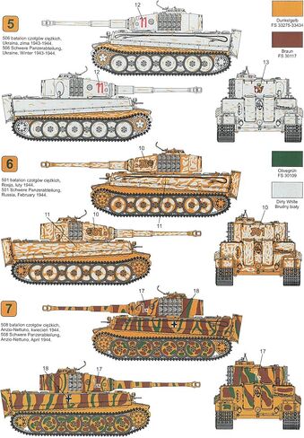 Techmod 72806 1/72 Pz.Kpfw.VI Tiger Ausf.E Tank mid Production Wet Decal 1944 in Saudi Arabia