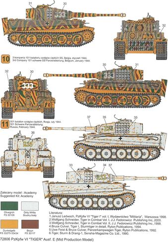 Techmod 72806 1/72 Pz.Kpfw.VI Tiger Ausf.E Tank mid Production Wet Decal 1944 in Saudi Arabia