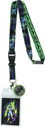 DC Comics Batman Lanyard Futuristic Tech Breakaway ID Name Badge Holder Neck Strap with 1 1/2" Rubber Charm in Saudi Arabia